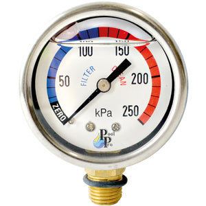 Pressure gauge- stainless lower mount - East Coast Pool Supplies